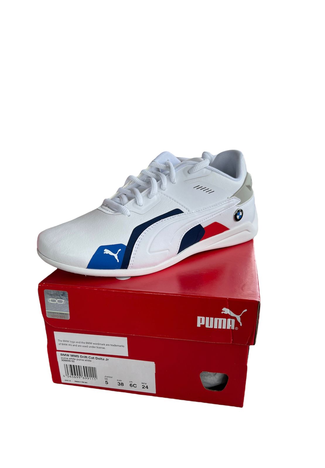 TENIS PUMA BMW MMS DRIFT CAT DELTA JR BLANCO TALLA 24 CM MEX 30689902
