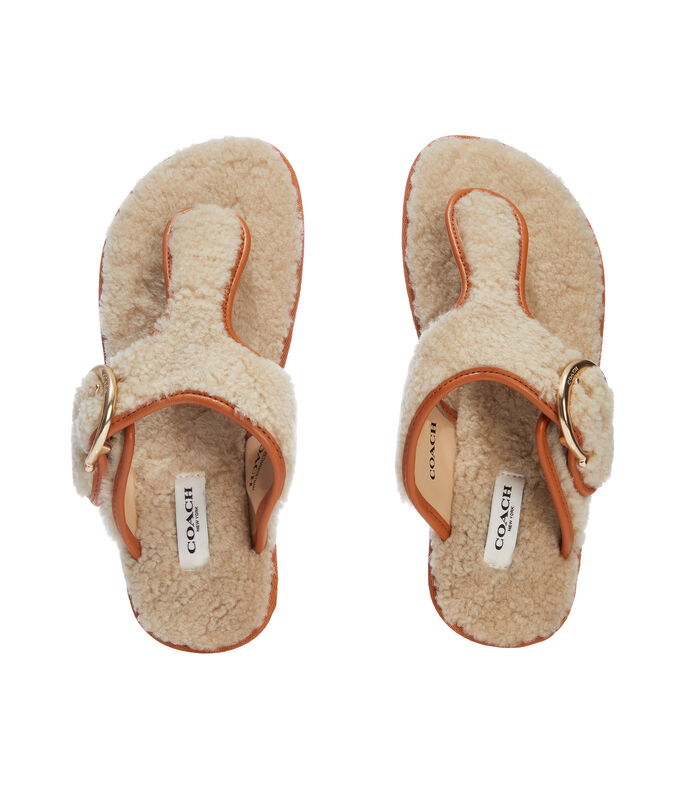 SANDALIAS COACH HOLLIE FLIP FLOP MUJER TALLA  CM MEX BEIGE C6795-NAT