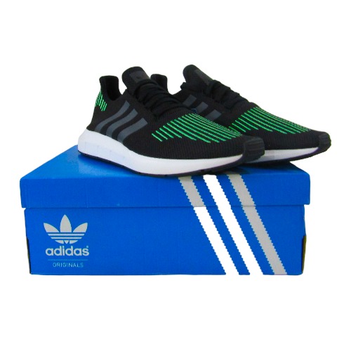 TENIS ADIDAS SWIFT RUN NEGRO Y VERDE HOMBRE CG4110 TALLA 29 CM